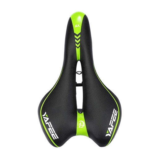 

YAFEE YF-1034-3 Soft Mountain Bike Seat Mountain Bike Hollow Breathable Saddle Seat Cushion Bicycle Seat(Black Green)