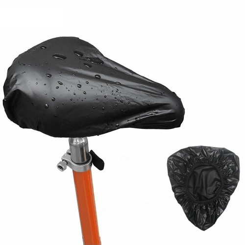 

10 PCS Bicycle Saddle Waterproof Cover Bicycle Seat PVC Waterproof Seat Cover Hot Pressed Rain Cover, Size: Small(Black)
