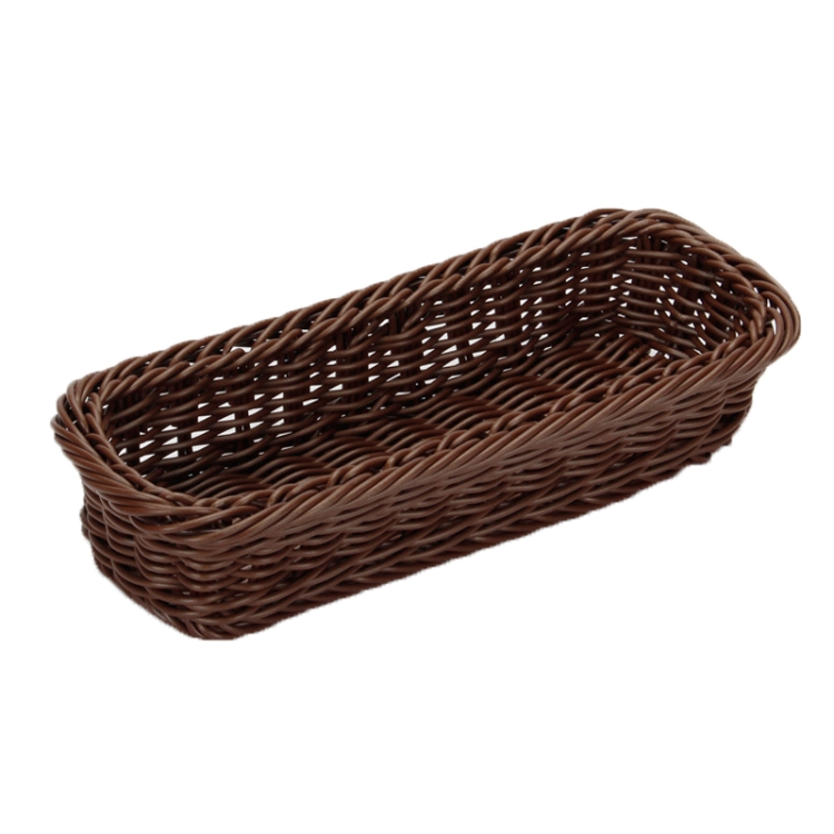 

2 PCS Rattan Woven Basket Cutlery & Fork Storage Basket(Dark Brown)