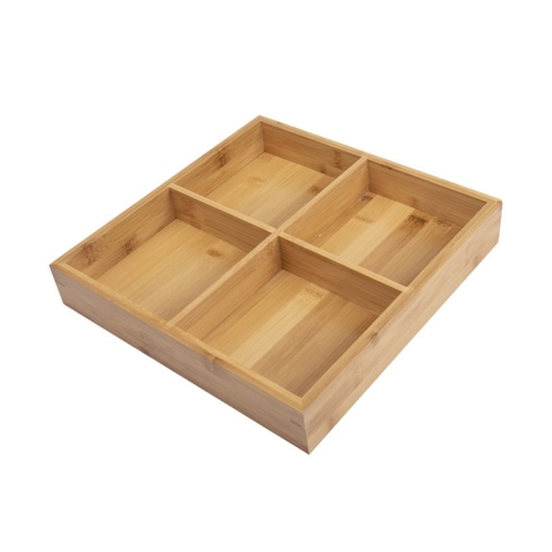 

Hot Pot Bamboo Plate Compartmental Platter Vegetable Wood Tray Set Large Four Grid Bamboo Plate
