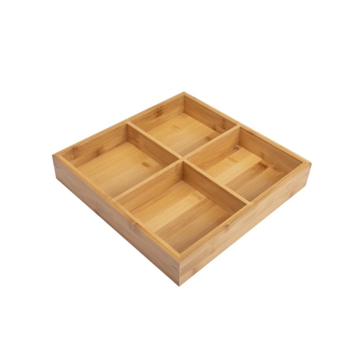 

Hot Pot Bamboo Plate Compartmental Platter Vegetable Wood Tray Set Medium Four Grid Bamboo Plate