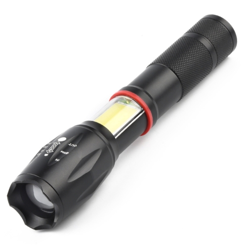 

Telescopic Zoom Strong Light Flashlight Strong Magnetic Rechargeable LED Flashlight, Colour: Black Head (No Battery, No Charger)