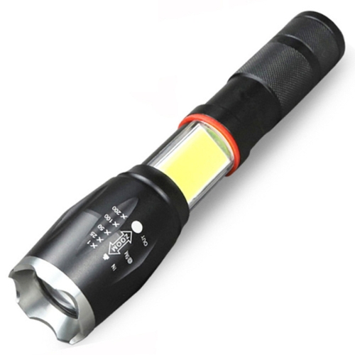 

Telescopic Zoom Strong Light Flashlight Strong Magnetic Rechargeable LED Flashlight, Colour: Silver Head (With Battery, EU Plug Charger)