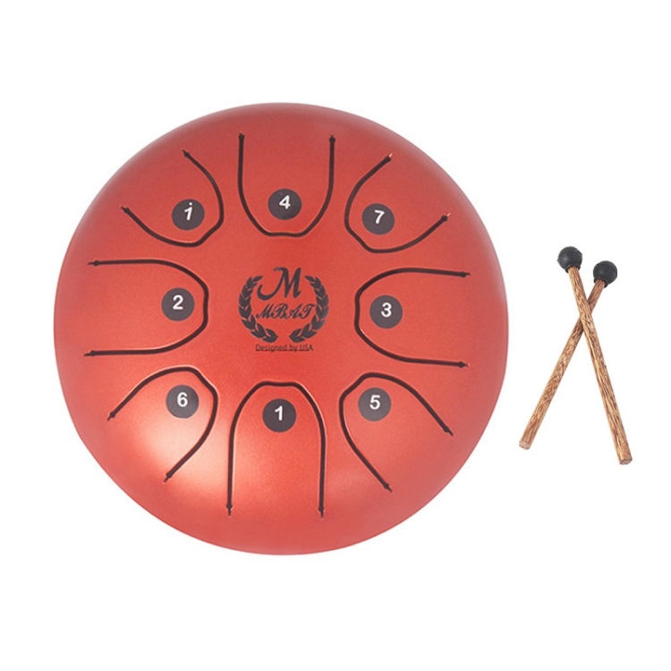 

MEIBEITE 5.5-Inch C-Tune Sanskrit Drum Steel Tongue Empty Worry-Free Drum(Red)