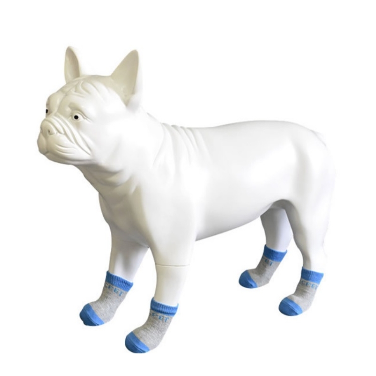 

2 Sets HCPET M1911 Dog Indoor Car Cotton Socks Pet Anti-Scratch Socks, Size: L(Grey Blue)