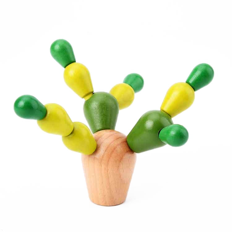 

Portable Travel Set Wooden Assembly Cactus Desktop Balance Toy