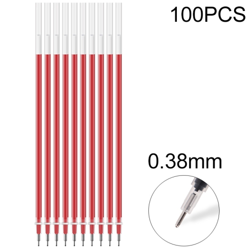 

100 PCS Neutral Ink Gel Pen Pen Refill 0.38mm Bullet Refill(Needle Tip Of Red)