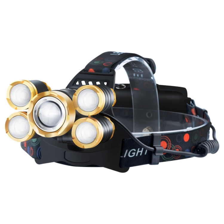 

Rechargeable Waterproof Outdoor Headlight Zoom Sensor Light, Colour: Golden Non-sensing (No Battery, Charger)