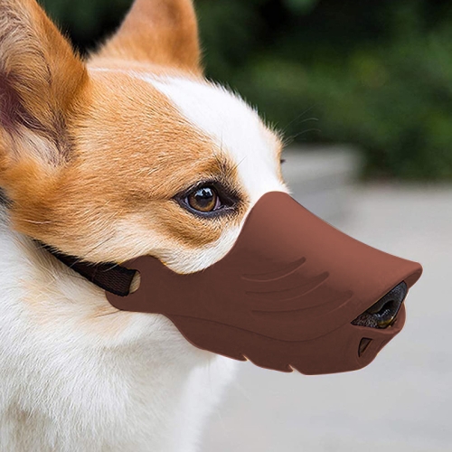 

Dog Muzzle Cover Tedike Fund Fur Dog Muzzle Cover Anti-Bite Mouth Cover Silicone Supplies, Specification: M(Brown)