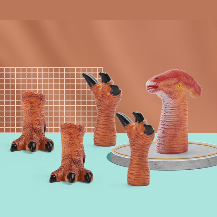 

Children Dinosaur Toy Soft Rubber Finger Doll Cartoon Dinosaur Model Parent-Child Toy, Style: Parasaurus