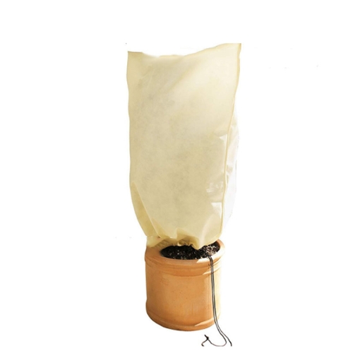 

2 PCS Winter Plant Freeze Protection Cover Non-Woven Anti-Bacterial Tree Cover, Size: 80x120cm shrink buckle(Beige)