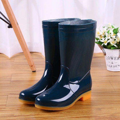 

Women Mid-Tube Rain Boots Waterproof Shoes Overshoes Adult Kitchen Work Shoes, Colour: Dark Green, Size: 37