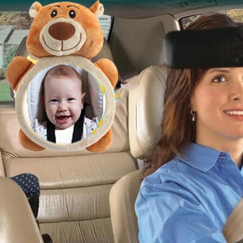 

Baby Car Seat Reverse Car Rearview Mirror Pendant Plush Toy, Color:Brown Bear Mirror