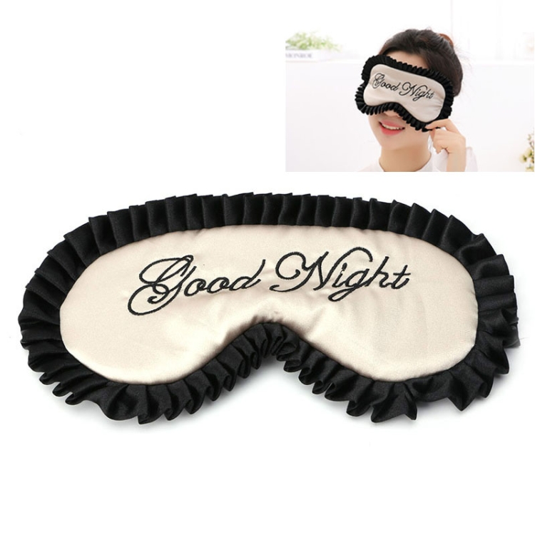 

Comfortable Imitation Silk Satin Personalized Travel Sleep Mask Eye Cover(Beige)