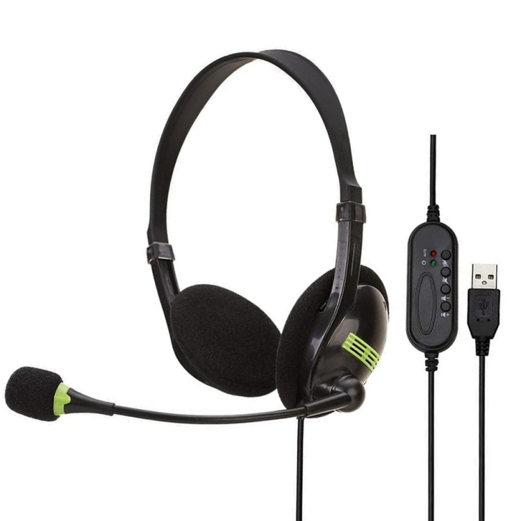 

Computer USB Interface Headphone Aviation Headset with Microphone