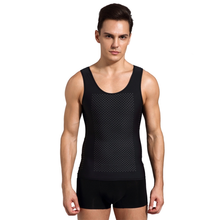 

Men Abdomen Waist Corset Shapewear Vest, Size: L(Black)