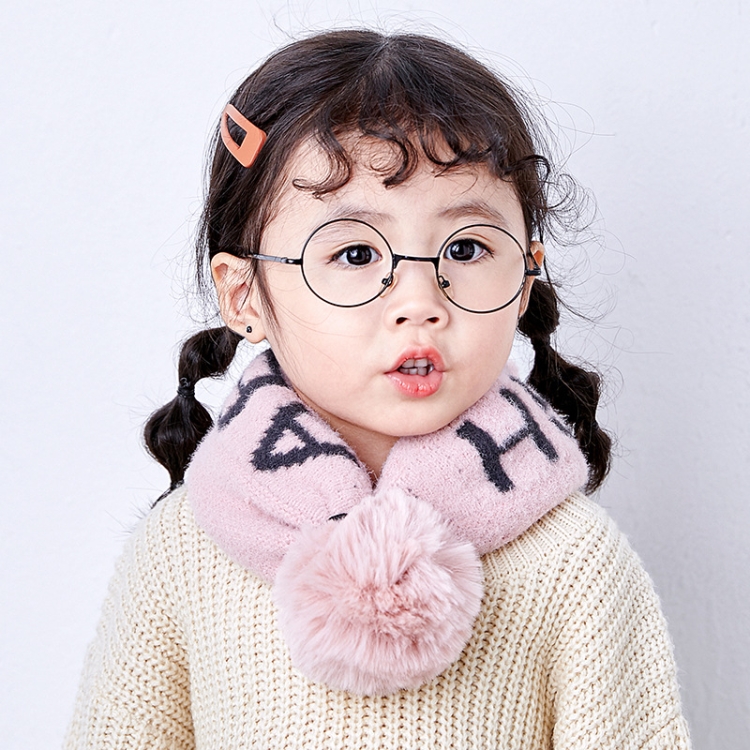 

MZ8259 Dual-Purpose Hat Baby Scarf Children Autumn And Winter Wool Hat(Pink)