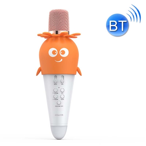 

Lebo K5 Mobile Phone Tablet Wireless Bluetooth Microphone Carrot Children Singing Microphone(White Orange)