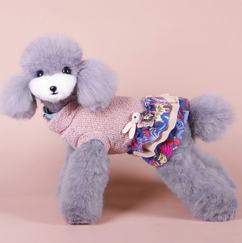 

Autumn And Winter Pet Skirt Teddy Bichon Hiromi Schnauzer Yorkshire Small Dog Clothes, Size: L(Light Coffee)