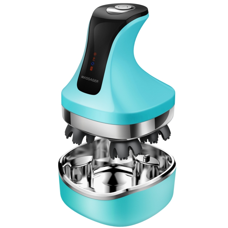 

Magnetic Rechargeable High-power Waterproof Head Massager Home Scalp Massager English Packaging + 2 Massage Heads(Vanilla Blue)