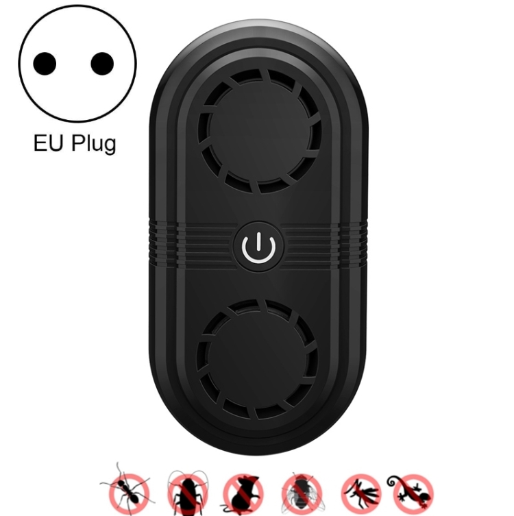 

BG307 Ultrasonic Mole Repellent Mosquito Repellent Household Indoor Double Horn Electronic Insect Repellent, Plug Type: EU Plug 220V(Black)