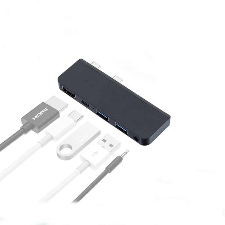 

T0409 Multifunctional USB 3.0 HUB Docking Station Network Cable Interface Converter For Microsoft Surface pro X
