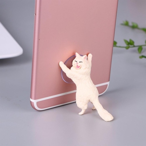 

60 PCS Sucker Design Cute Cat Smartphone Holder(White)