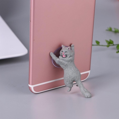 

60 PCS Sucker Design Cute Cat Smartphone Holder(Gray)