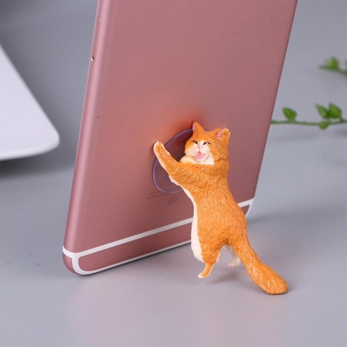 

60 PCS Sucker Design Cute Cat Smartphone Holder(Orange)