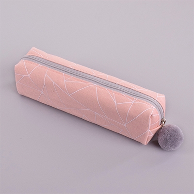 

Concise Solid Color Girls Student Pencil Case School Stationery Canvas Pen Bag(Pink)