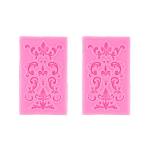 

2 PCS Fondant Cake Silicone Mold Hollow Embossed Border Frame Retro Photo Frame Mould( 7th 17-113 )