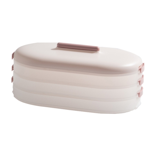 

Anti-Stick Dumpling Box Layered Storage Refrigerator Food Preservation Box Three layers With Cover(Pink)
