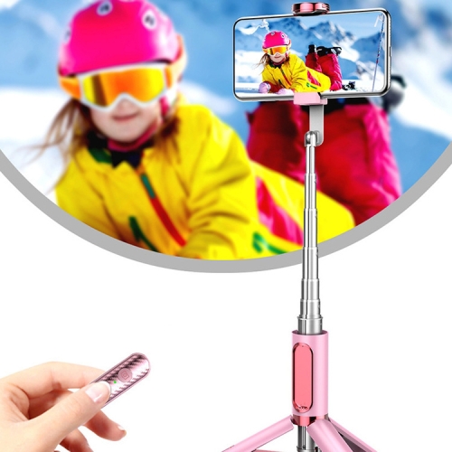 

Y202 Bluetooth Selfie Stick With Floor Tripod Stand Mobile Phone Selfie Camera(Pink)