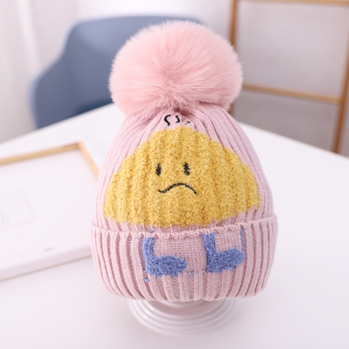 

MZ9702 Cartoon Rice Ball Pattern Children Knitted Hat Baby Woolen Hat, Size: Around 48-52cm(Pink)