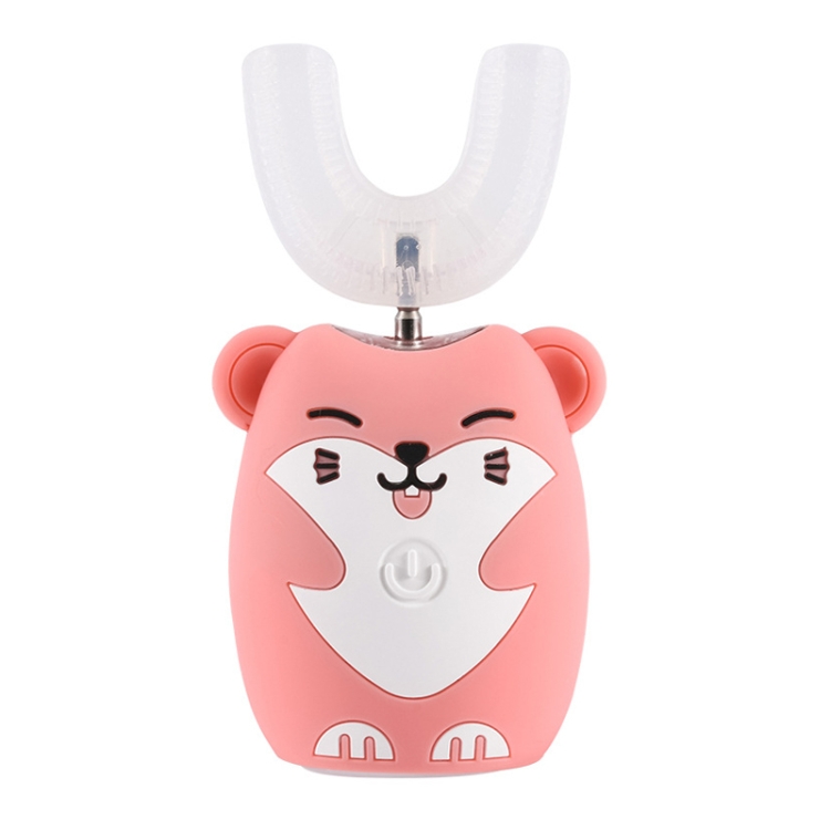 

JY968 Children Automatic Intelligent Ultrasonic Voice Broadcast Mouth U-Shaped Electric Toothbrush, Product specifications: Mouse 7-13 years old(Pink)