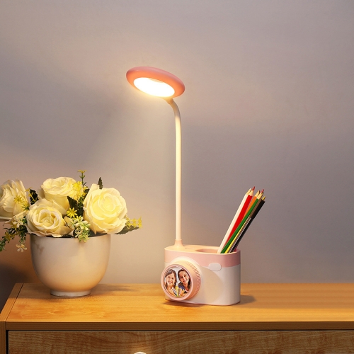 

C8 Desktop LED Eye Protection Learning Multifunctional USB Camera Small Table Lamp(Pink)