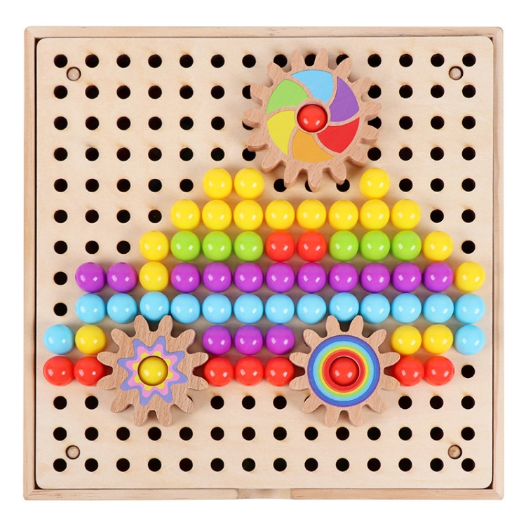 

Wooden Mushroom Nail Puzzle Educational Toys 180 PCS Color Shape Cognition Toys