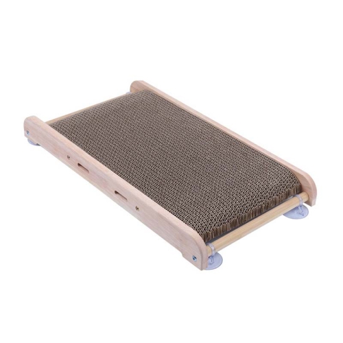 

Solid Wood Vertical Cat Claw Board Corrugated Sofa Anti-Scratch Cat Toy(Primary Color)