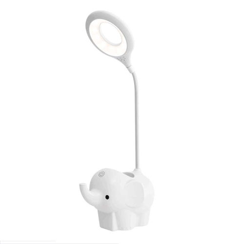 

1268 6W Eye Protection Learning LED Dormitory Desk Touch Smart Color Elephant Desk Lamp, Colour: Charge and Plug Dual Purpose(White)