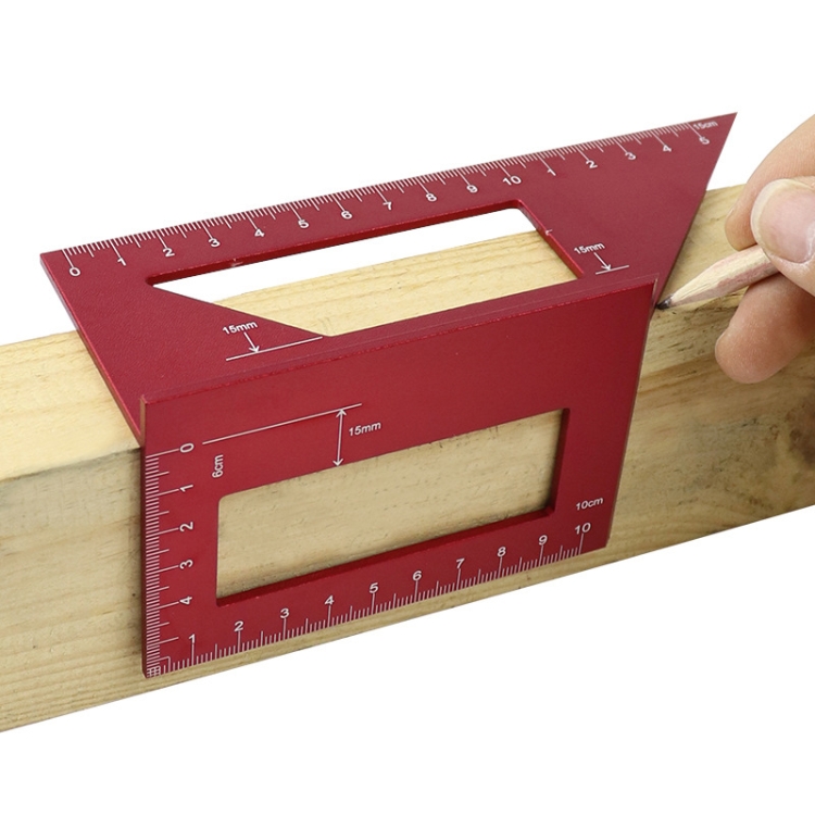 

Woodworking T-Shaped Marking Gauge Multi-Function Square Aluminum Alloy Scribe(Red)