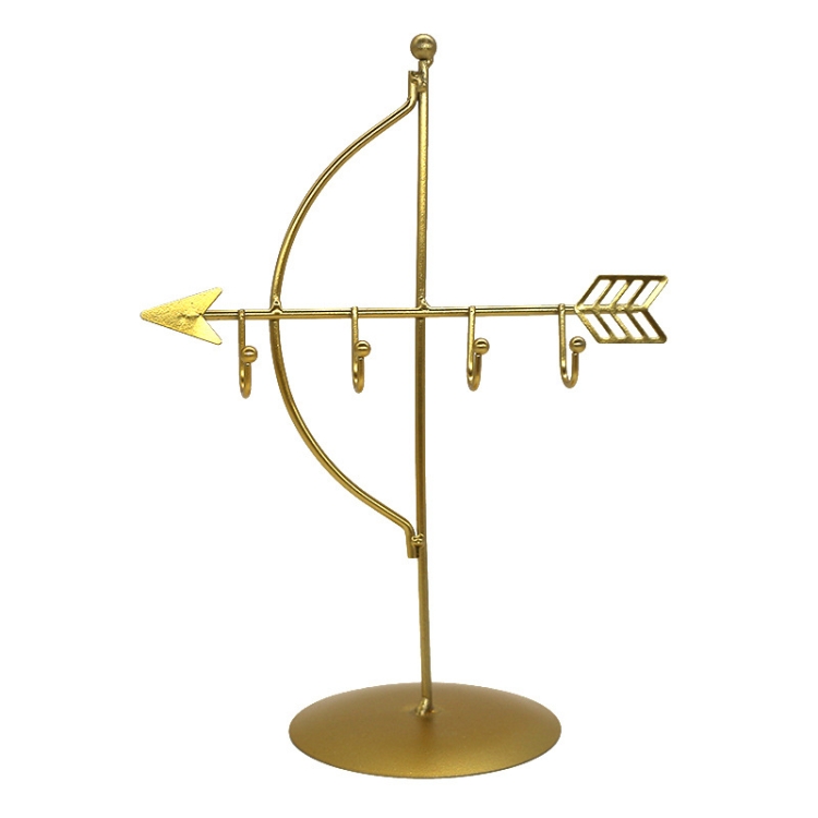

2 PCS Metal Hook Jewelry Stand Desktop Jewelry Glasses Ring Storage Display Stand(B Gold)