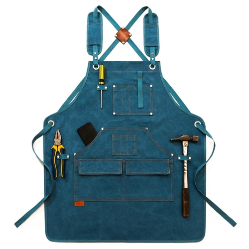 

Canvas Apron Barber Roasting Cafe Gardening Woodworking Men And Women Canvas Work Clothes, Specification: Adult Models(Blue)