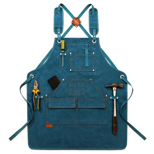 

Canvas Apron Barber Roasting Cafe Gardening Woodworking Men And Women Canvas Work Clothes, Specification: For Children 47cm(Blue)