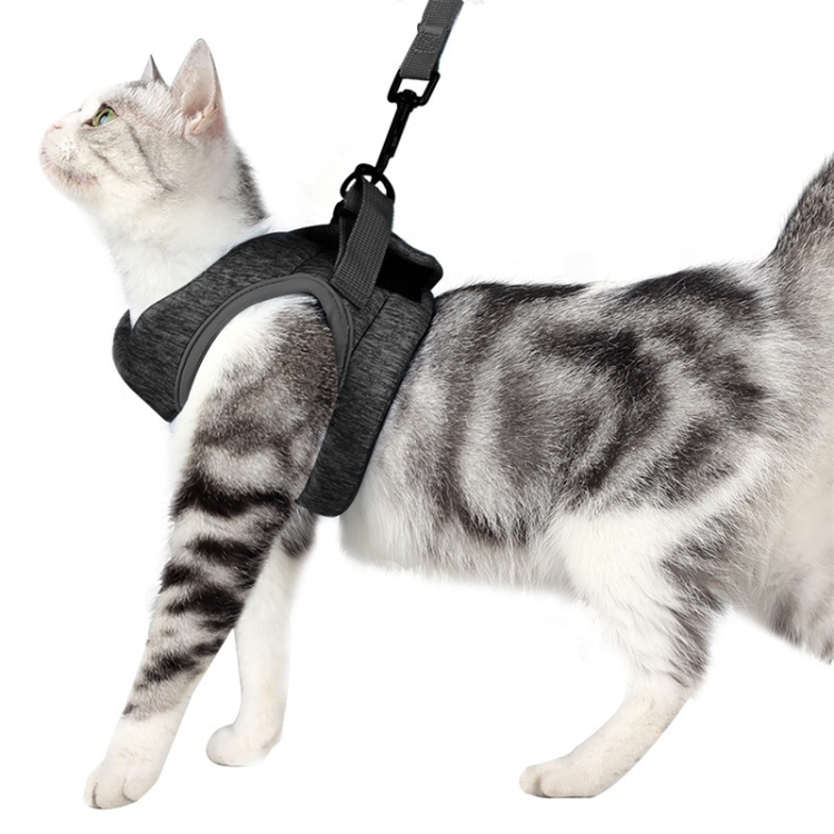

Cat Leash Pet Chest Harness Leash, Size: S(Grey)