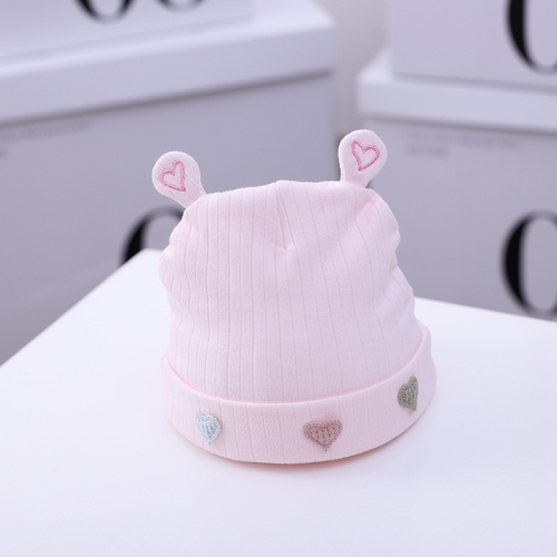 

C0086 Love-heart Pattern Newborn Skullcap Winter Baby Quilted Cotton Warm Cap, Size: One Size(Pink)