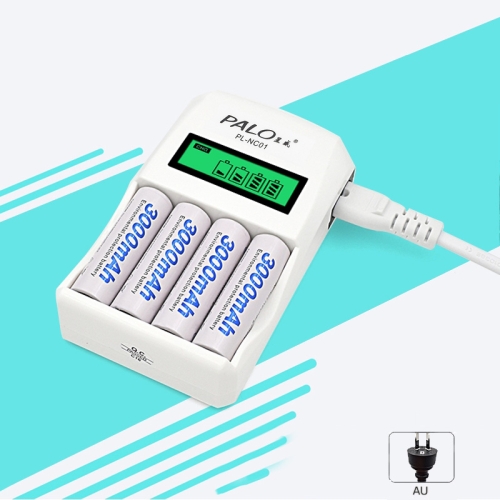 

4 Slots Smart Intelligent Battery Charger with LCD Display for AA / AAA NiCd NiMh Rechargeable Batteries(AU Plug)