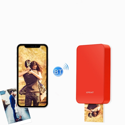 

XPRINT Portable Pocket Bluetooth AR Video Photo Printer Dye Sublimation Color Photo Printing, Color: Red