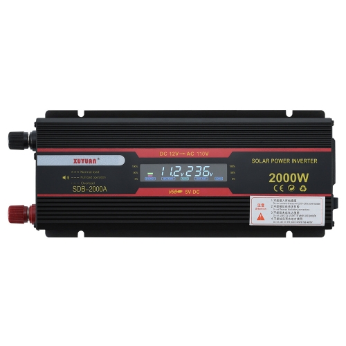 

XUYUAN 2000W Car Inverter LCD Display Converter, Specification: 12V to 110V