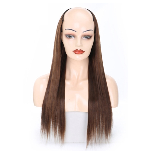 

Wig Half Headgear Long Straight Hair U-Shaped Wig Headgear, Colour: 7.US-4M30# Linen
