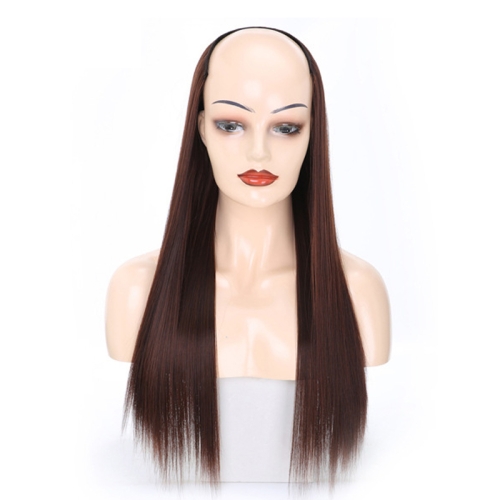 

Wig Half Headgear Long Straight Hair U-Shaped Wig Headgear, Colour: 8.US-4M33# Chestnut Color